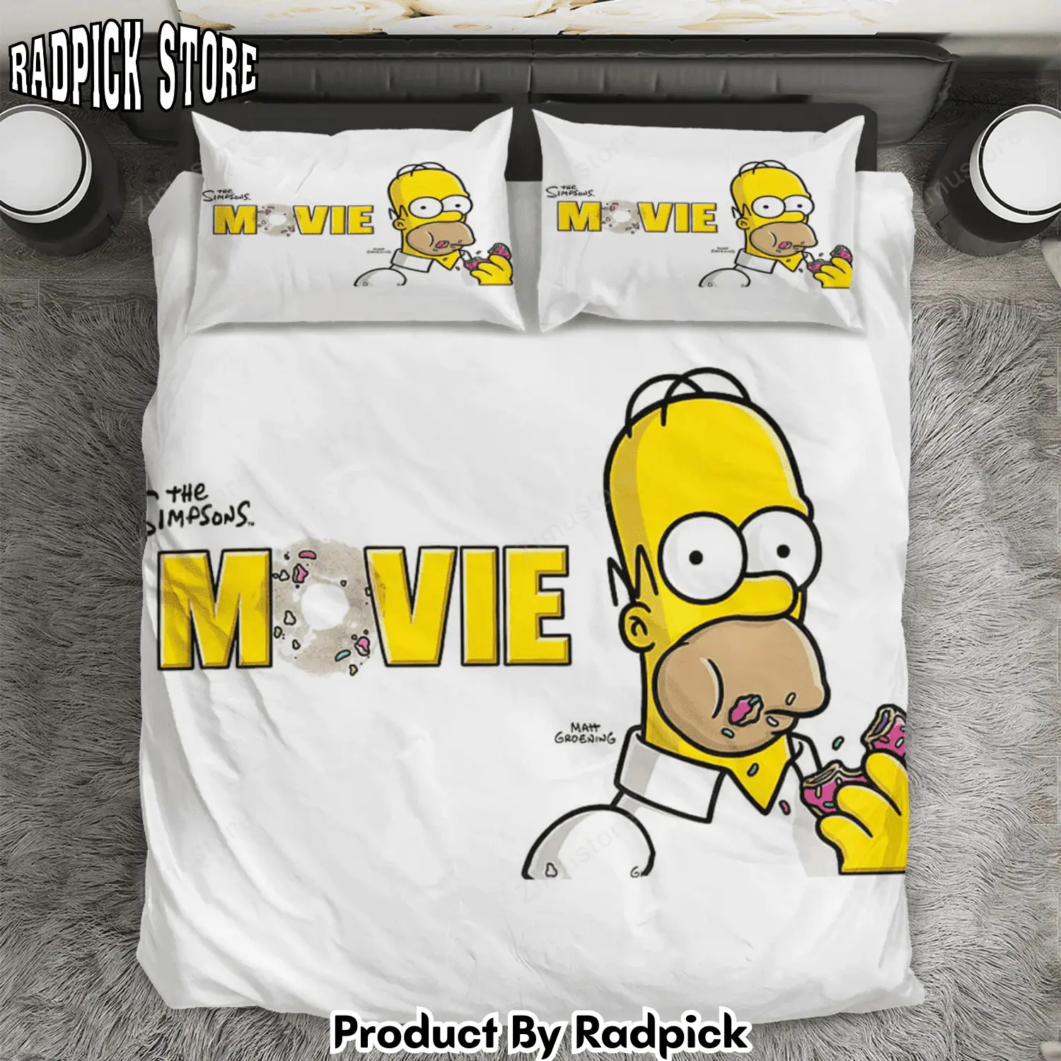 Radpick the simpsons movie poster 7 3pcs 3pcs bedding set duvet cover and pillow cases gift for fan rp327916